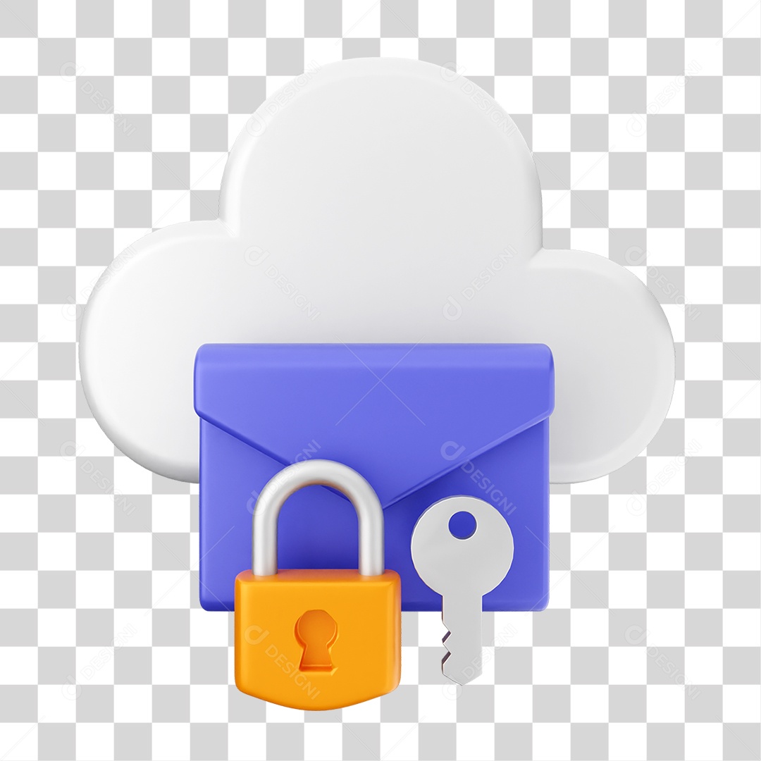 Elemento 3D Segurança na Internet PNG Transparente