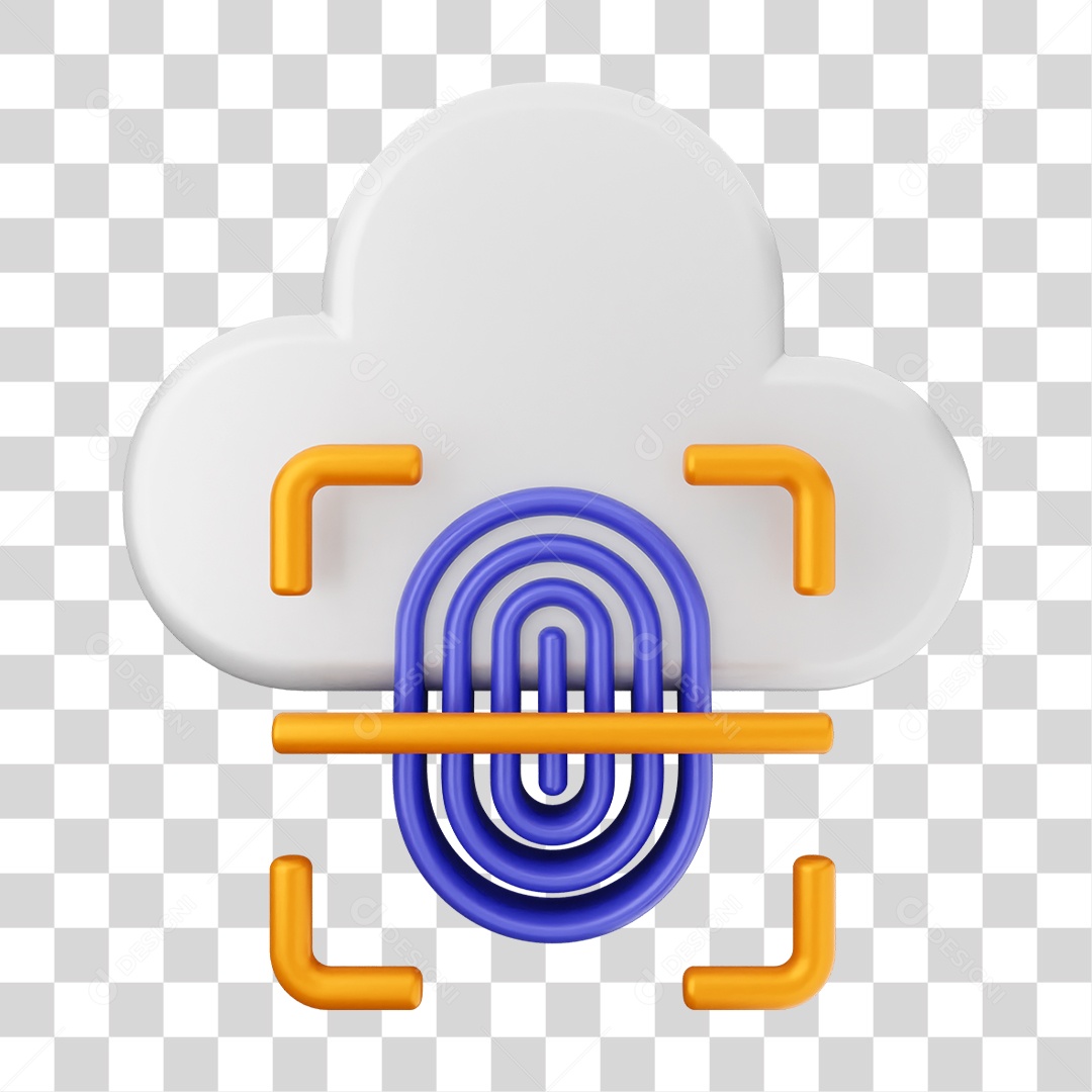 Elemento 3D Segurança na Internet PNG Transparente