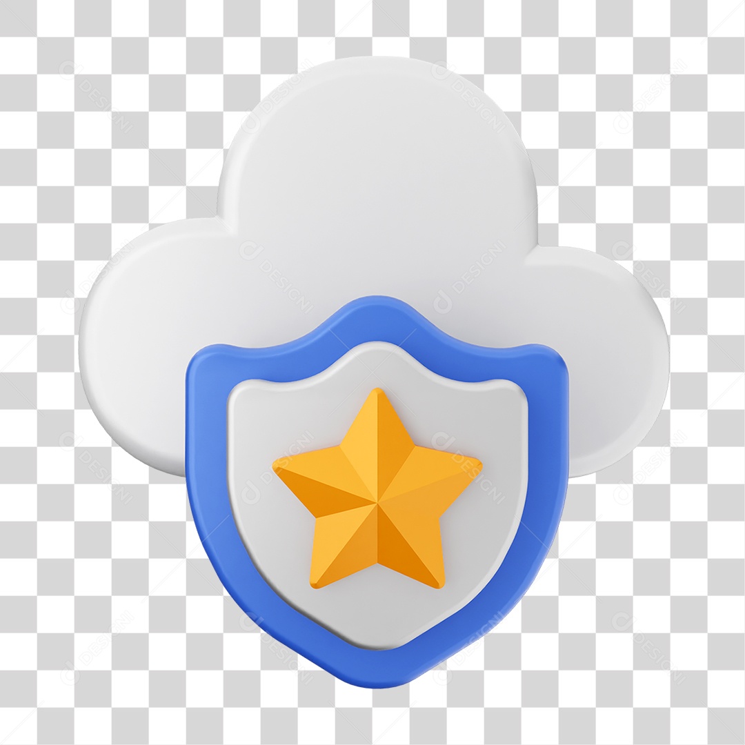 Elemento 3D Segurança na Internet PNG Transparente