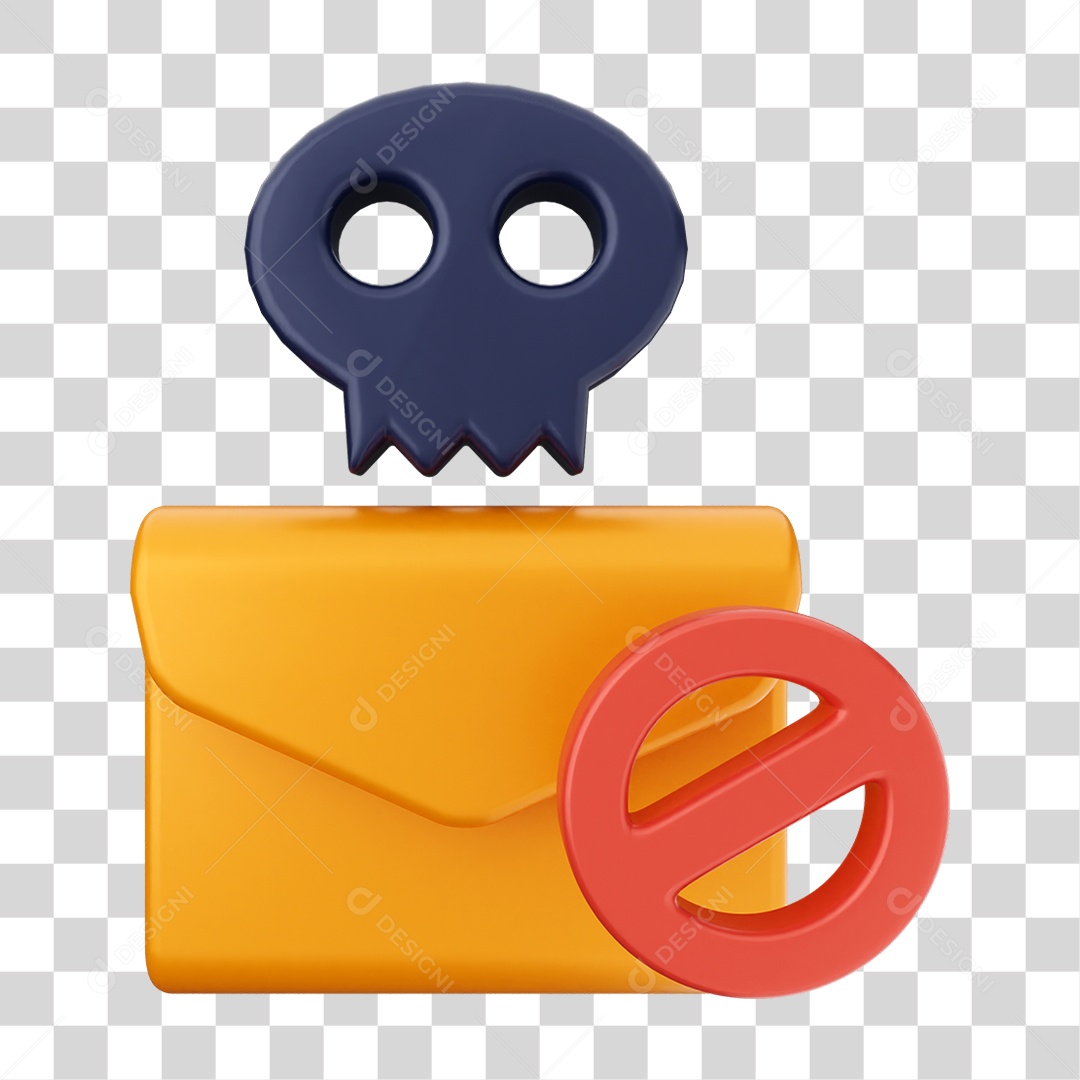 Elemento 3D Segurança na Internet PNG Transparente