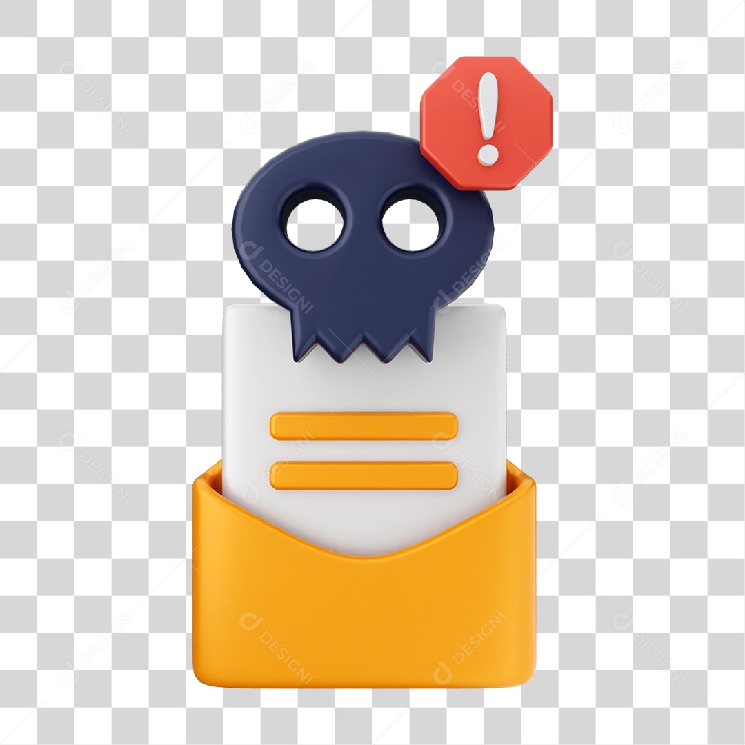 Elemento 3D Segurança na Internet PNG Transparente