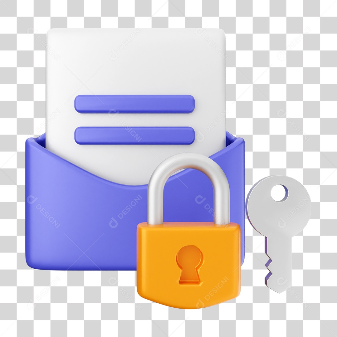 Elemento 3D Segurança na Internet PNG Transparente