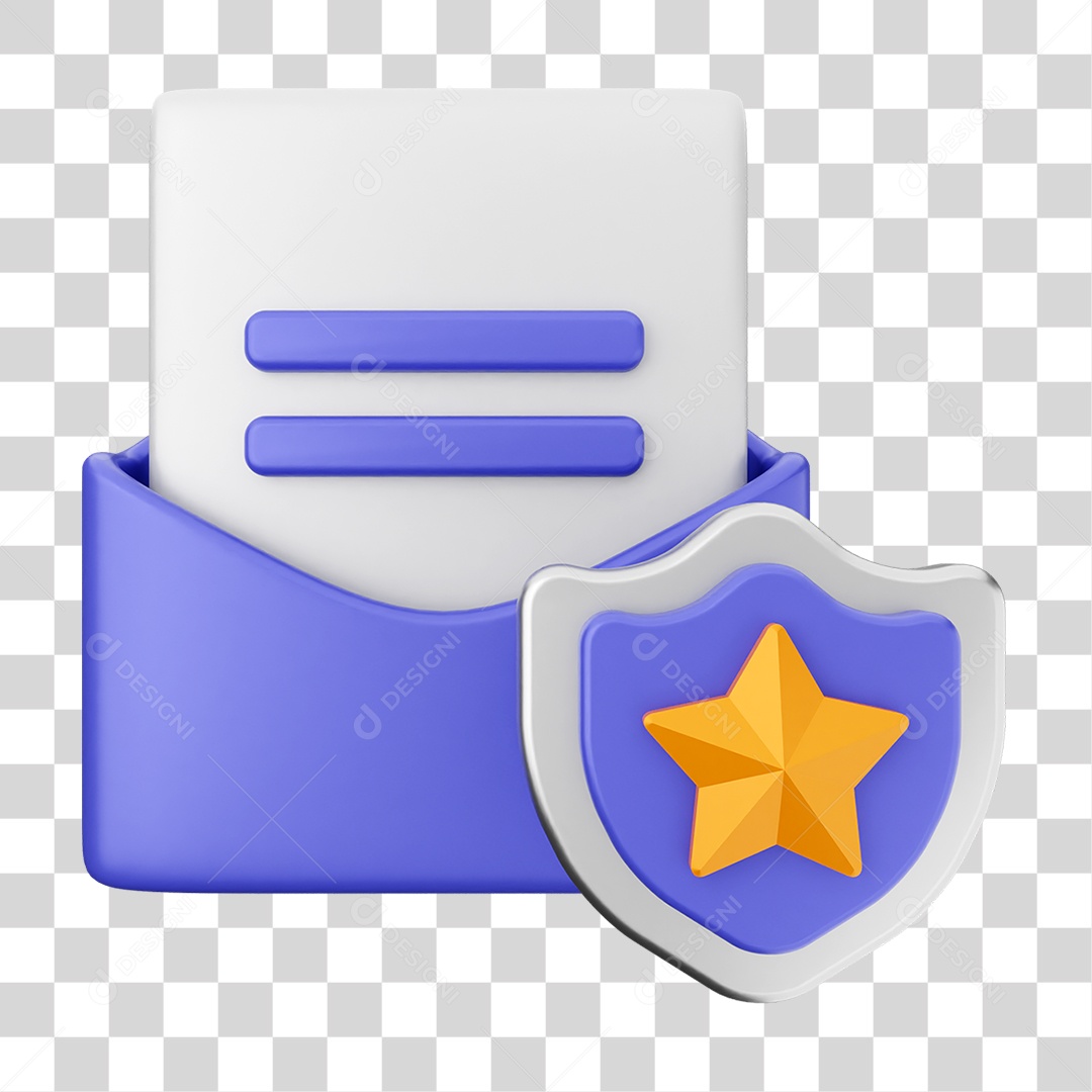 Elemento 3D Segurança na Internet PNG Transparente