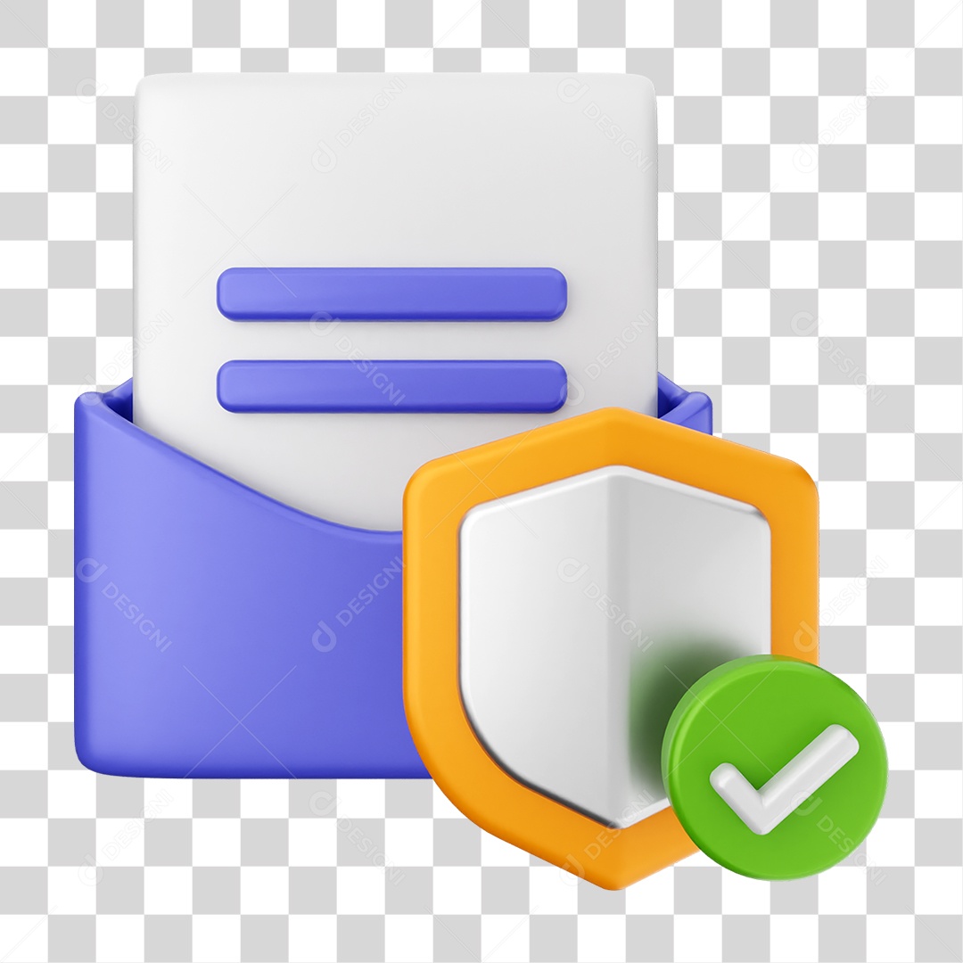 Elemento 3D Segurança na Internet PNG Transparente