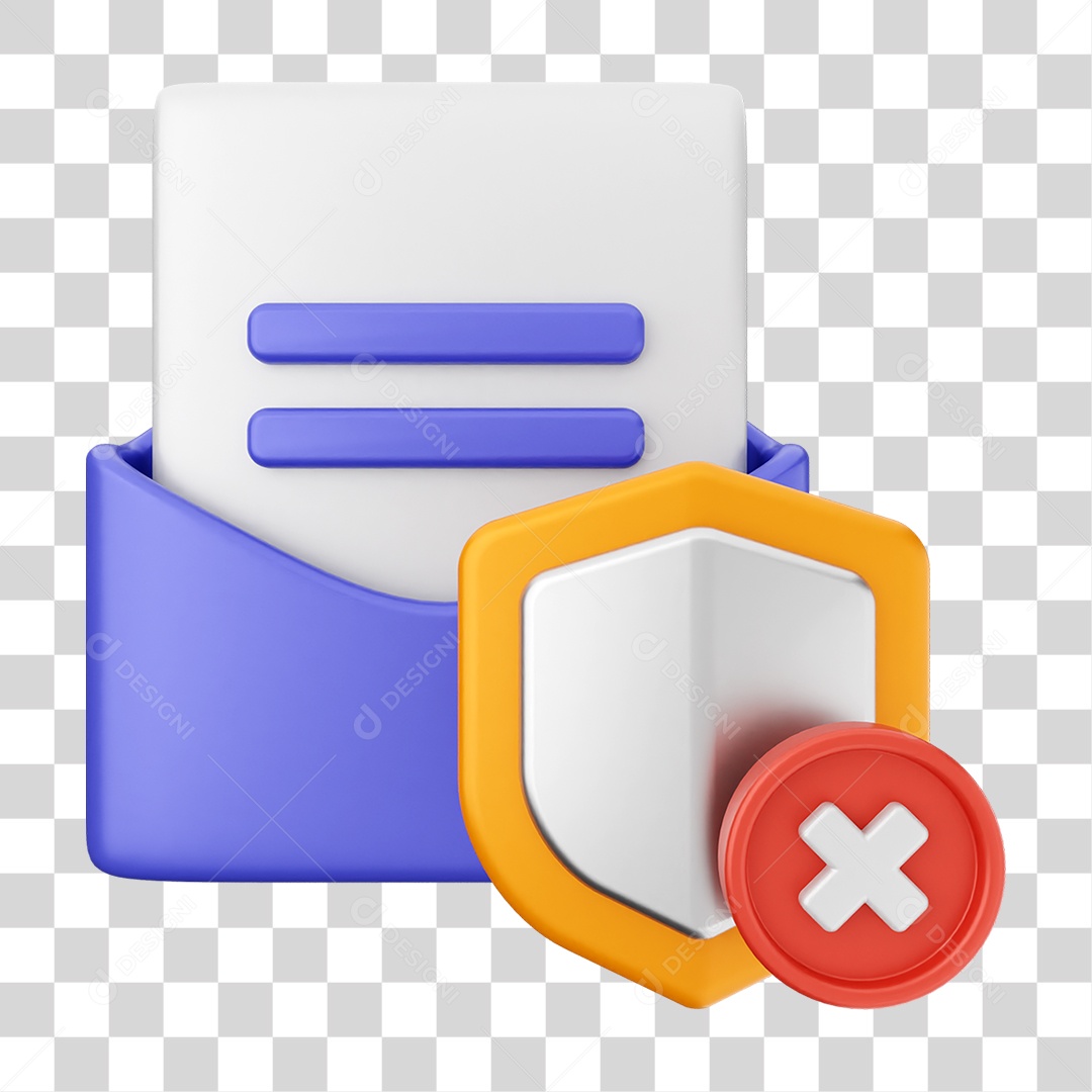 Elemento 3D Segurança na Internet PNG Transparente