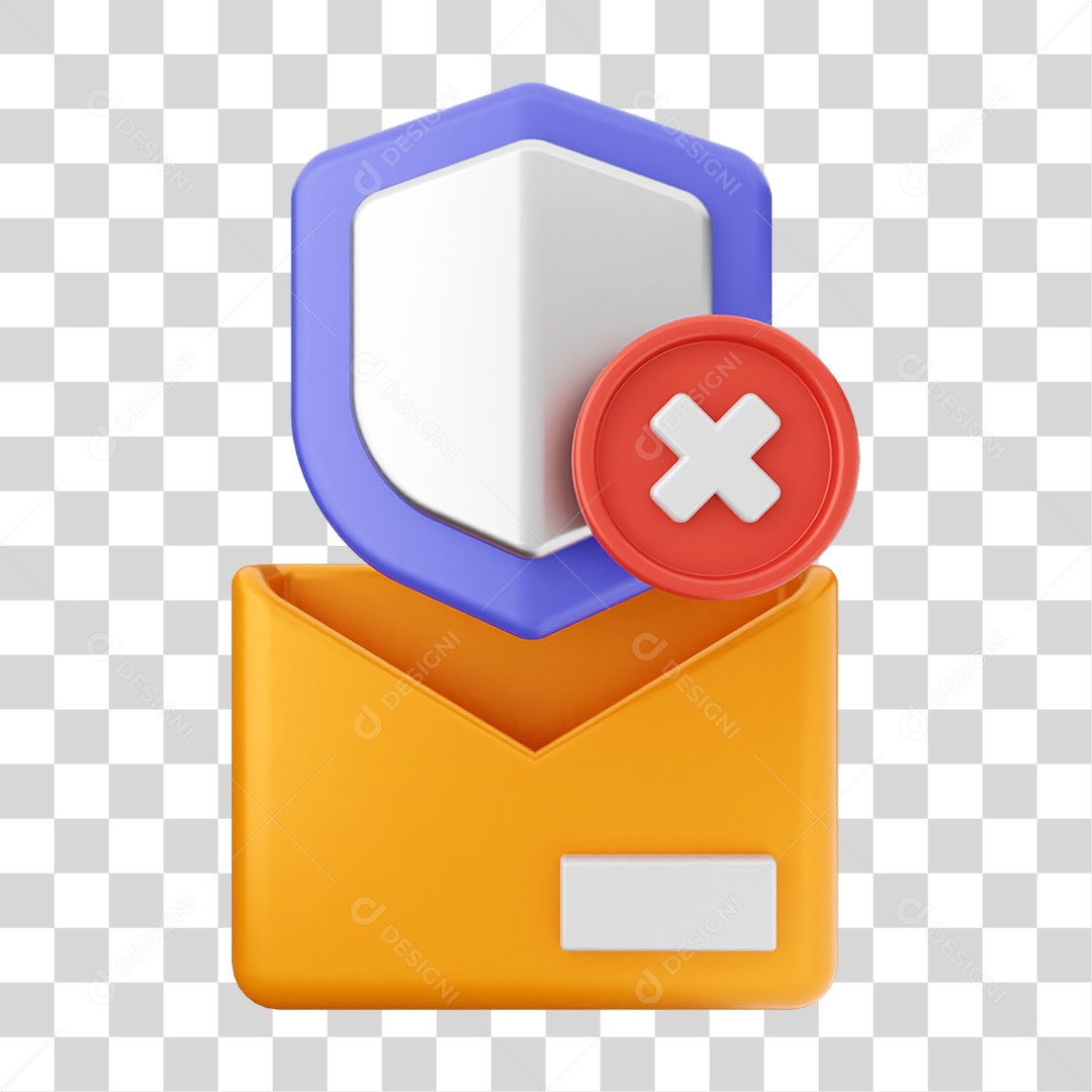 Elemento 3D Segurança na Internet PNG Transparente