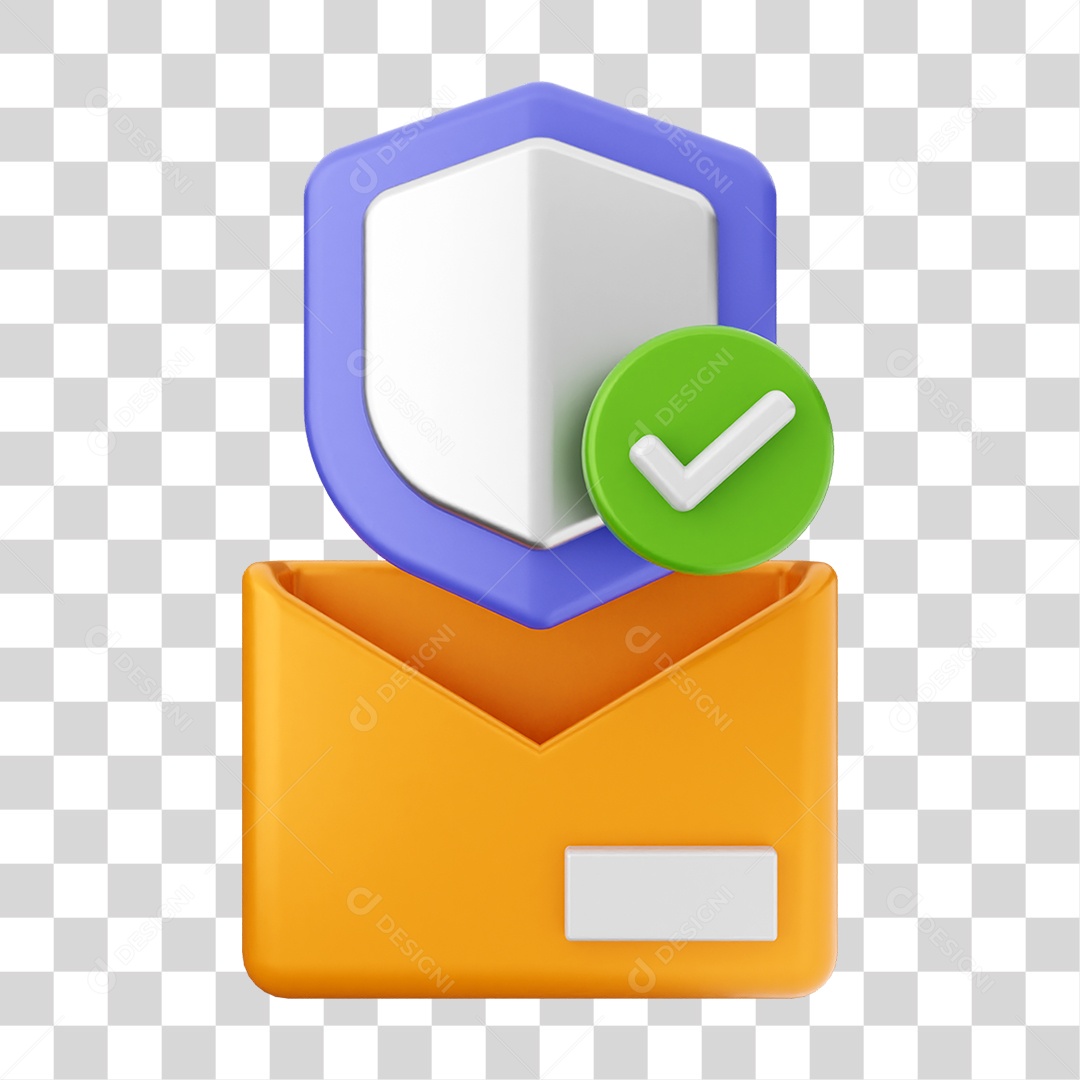 Elemento 3D Segurança na Internet PNG Transparente