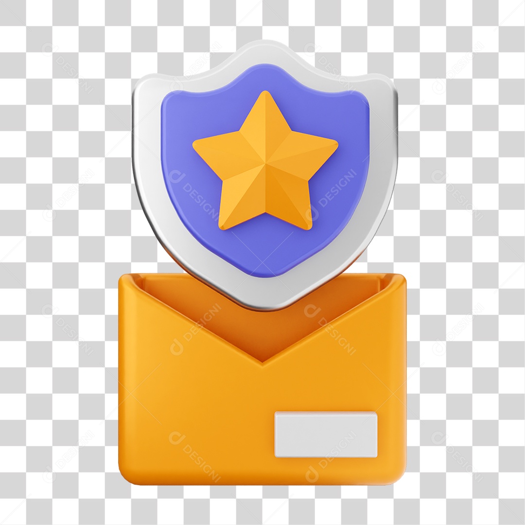 Elemento 3D Segurança na Internet PNG Transparente