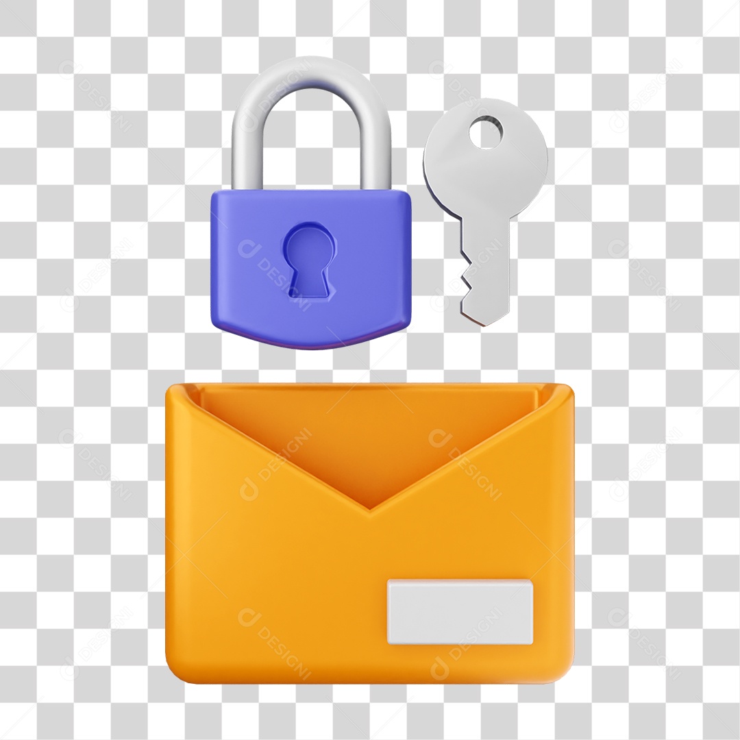 Elemento 3D Segurança na Internet PNG Transparente