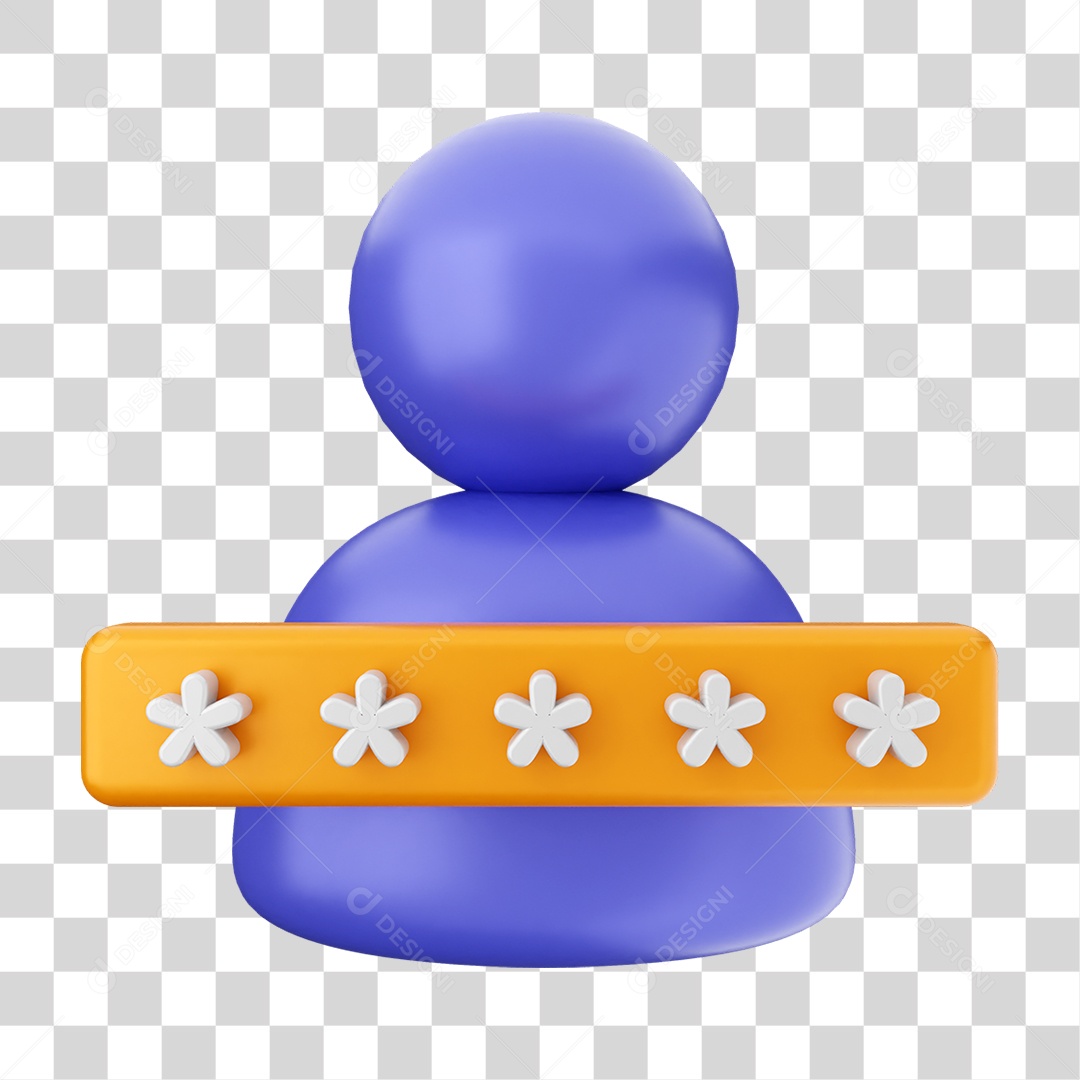 Elemento 3D Segurança na Internet PNG Transparente