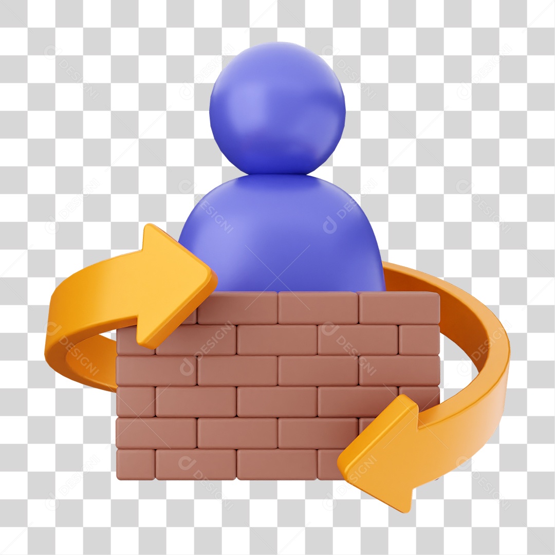 Elemento 3D Segurança na Internet PNG Transparente