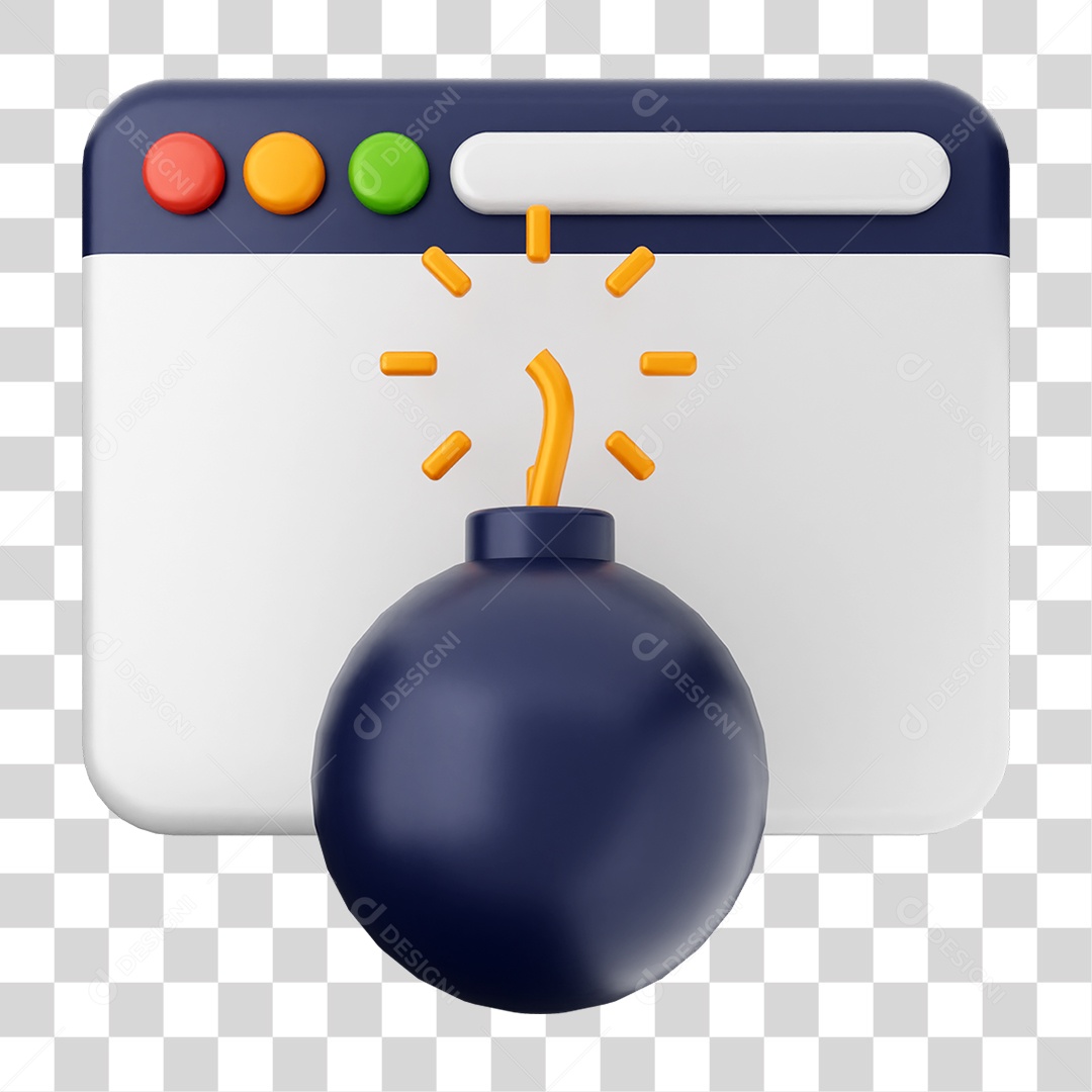 Elemento 3D Segurança na Internet PNG Transparente