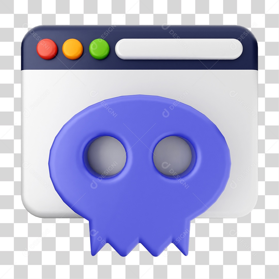 Elemento 3D Segurança na Internet PNG Transparente