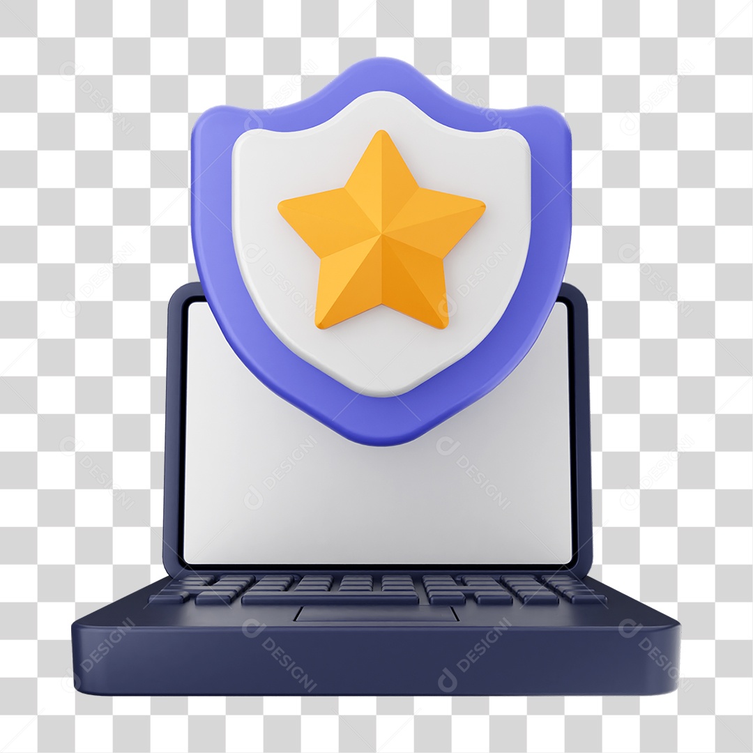 Elemento 3D Segurança na Internet PNG Transparente