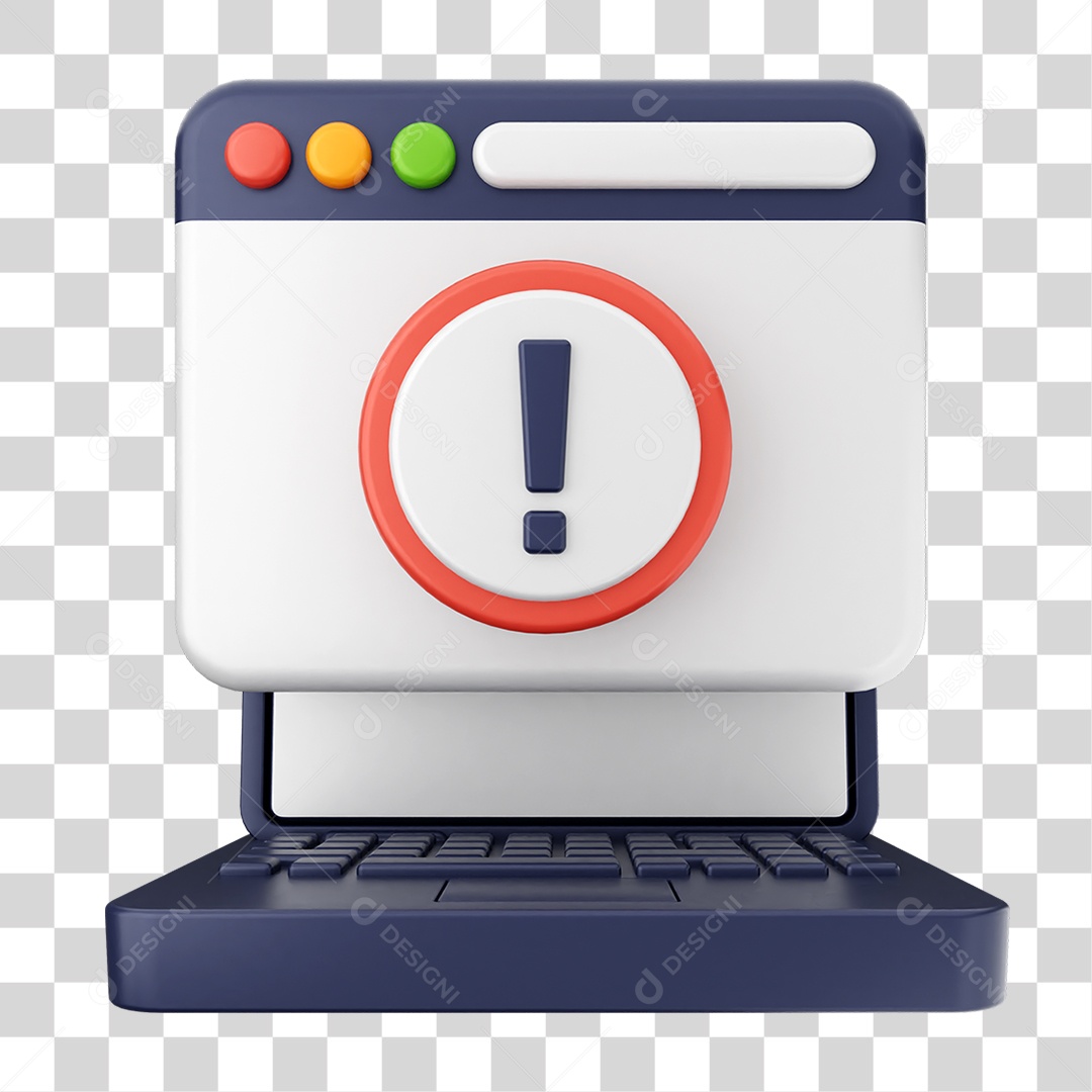 Elemento 3D Segurança na Internet PNG Transparente