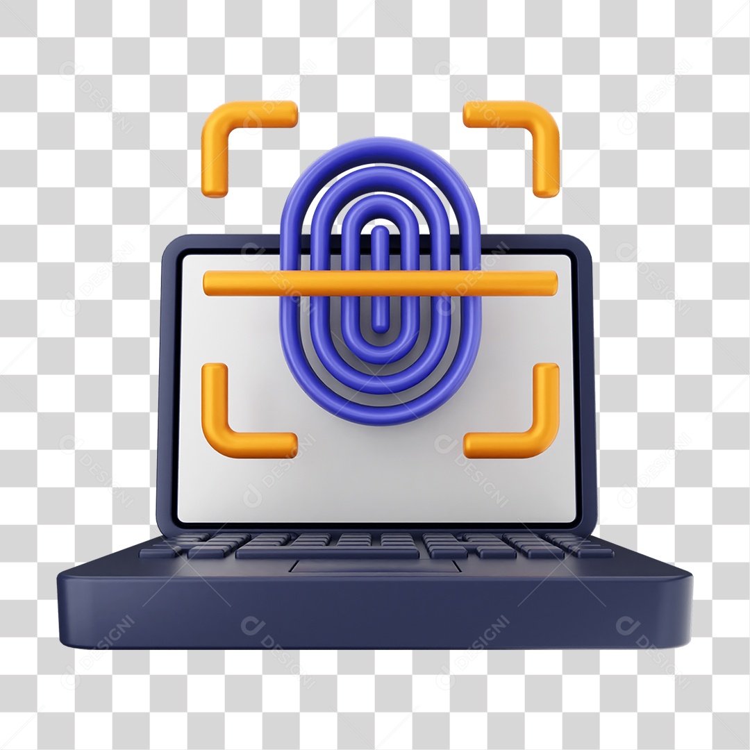 Elemento 3D Segurança na Internet PNG Transparente