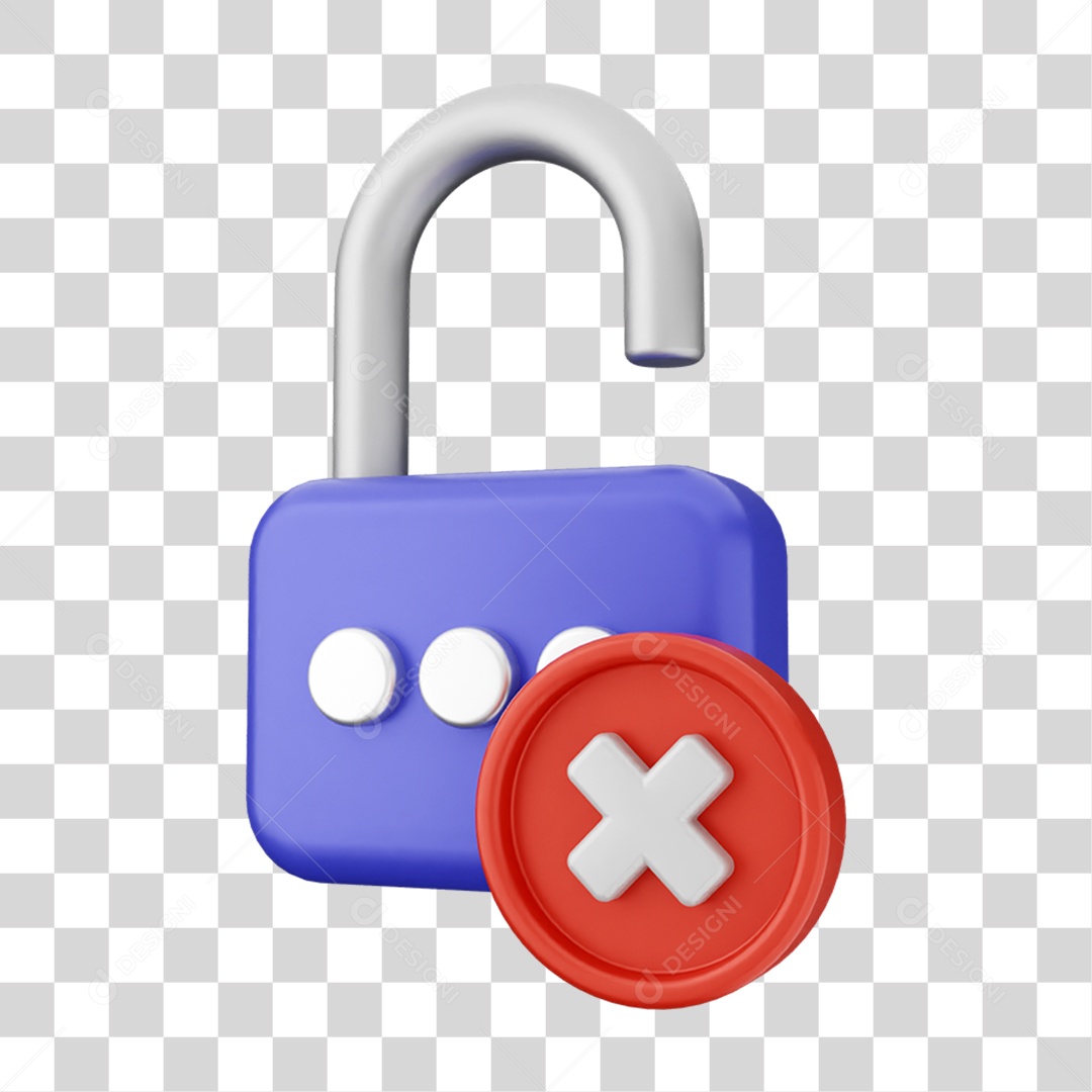 Elemento 3D Segurança na Internet PNG Transparente