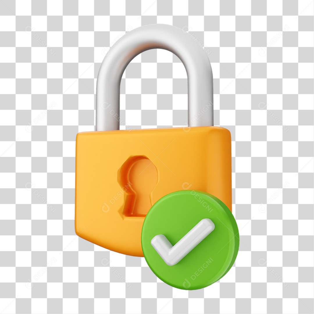 Elemento 3D Segurança na Internet PNG Transparente