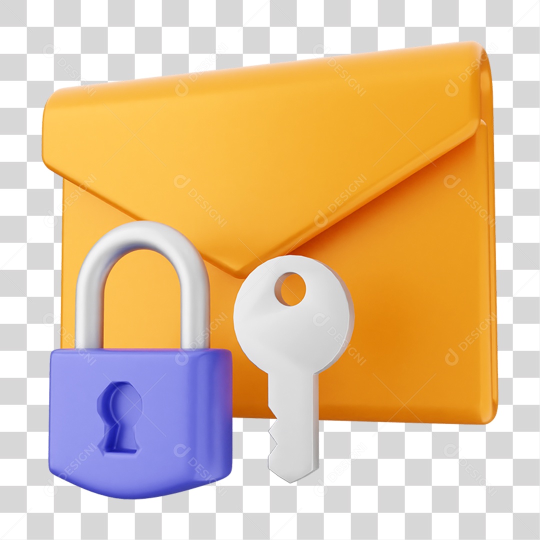 Elemento 3D Segurança na Internet PNG Transparente