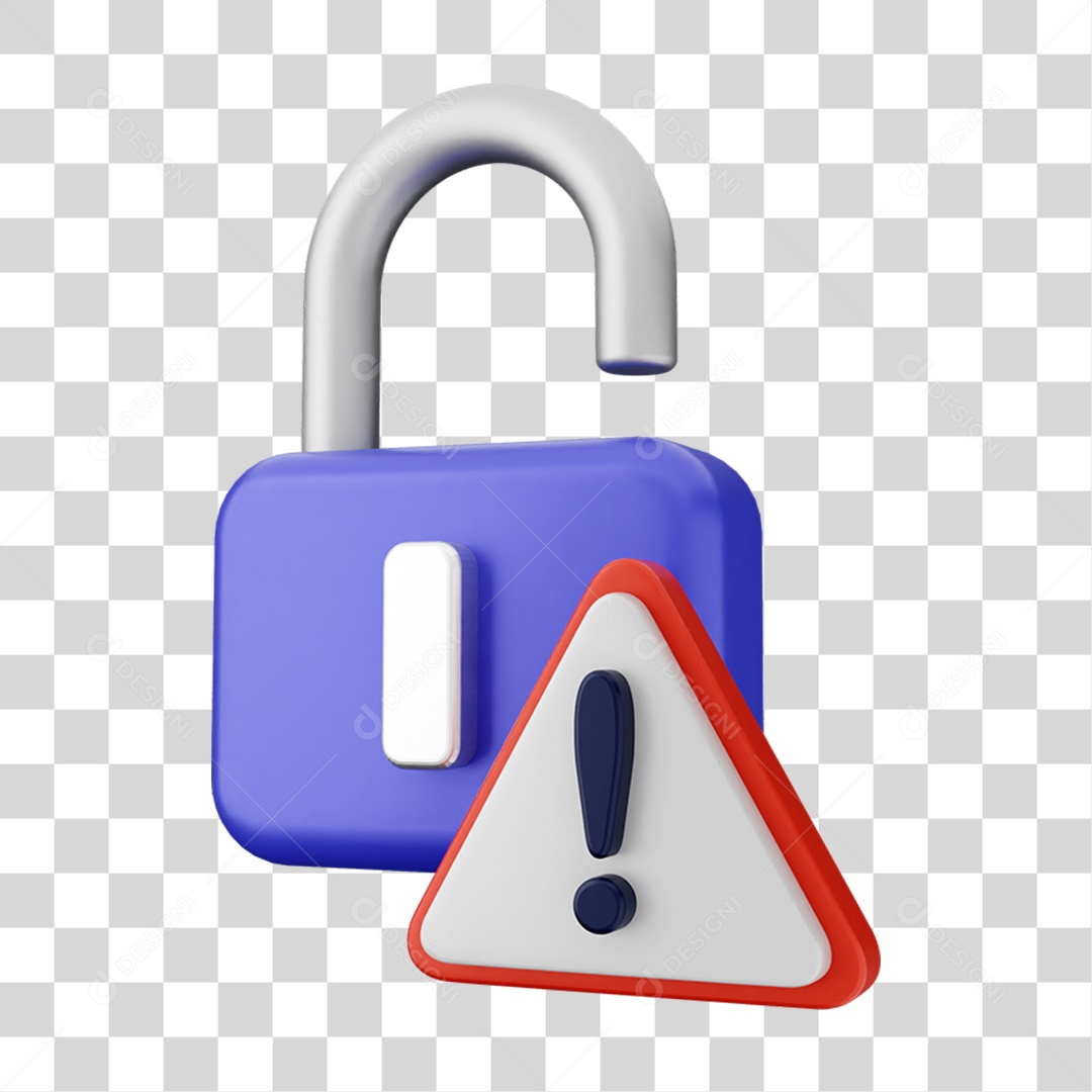 Elemento 3D Segurança na Internet PNG Transparente