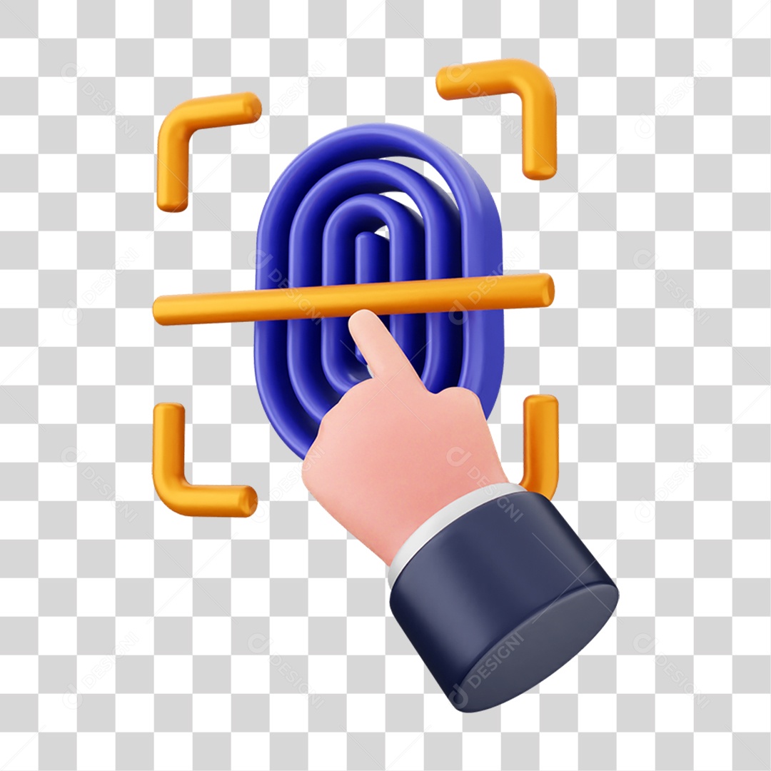 Elemento 3D Segurança na Internet PNG Transparente