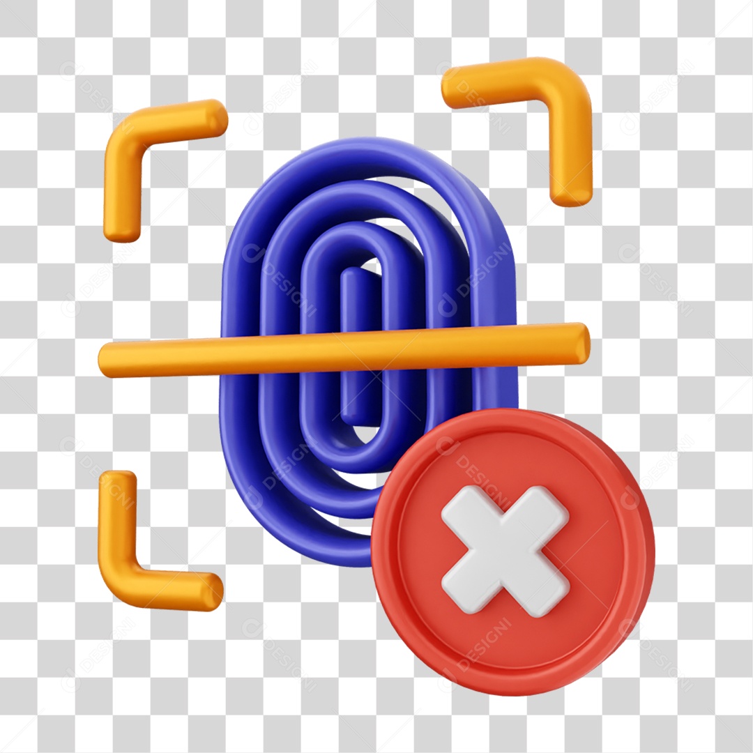 Elemento 3D Segurança na Internet PNG Transparente