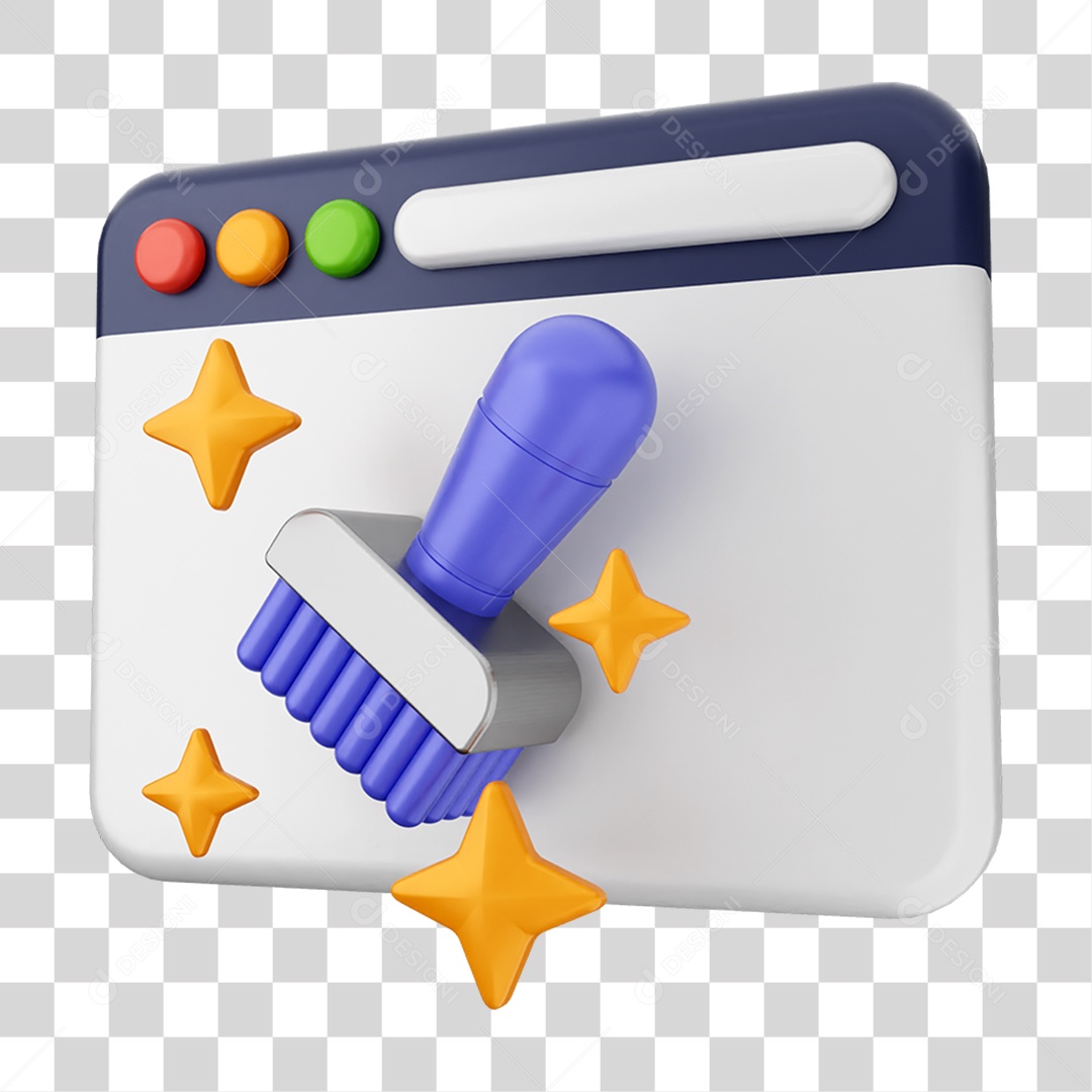 Elemento 3D Segurança na Internet PNG Transparente