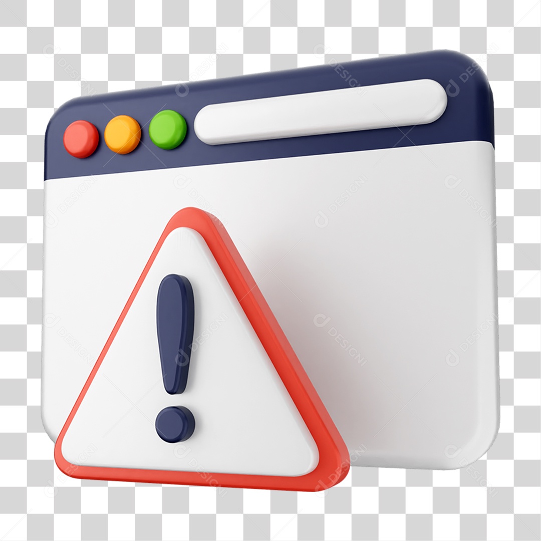 Elemento 3D Segurança na Internet PNG Transparente