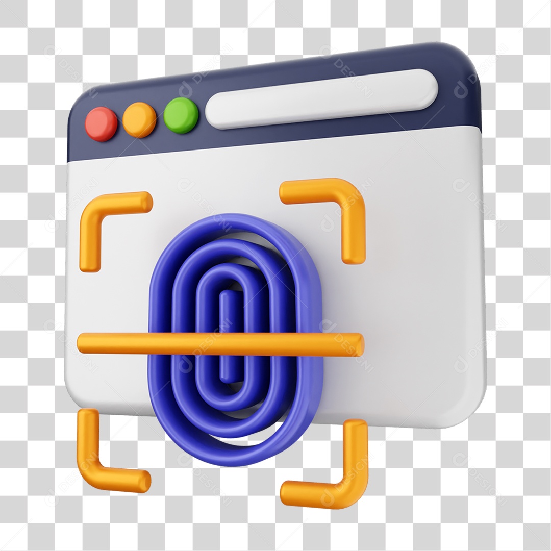 Elemento 3D Segurança na Internet PNG Transparente