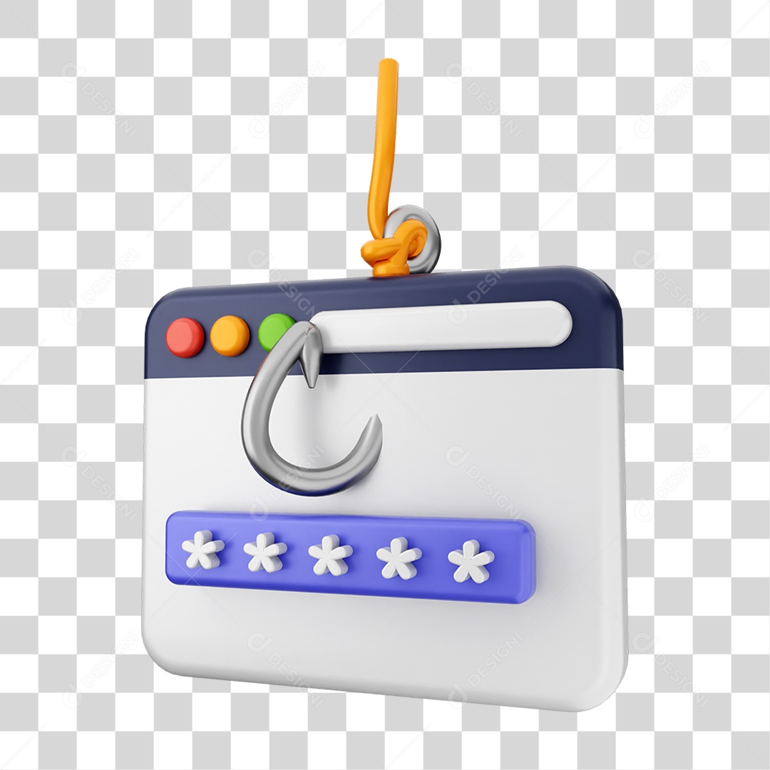 Elemento 3D Segurança na Internet PNG Transparente