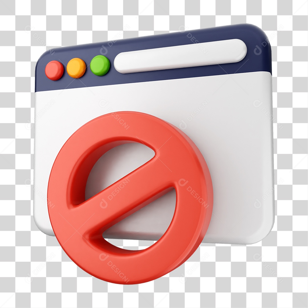 Elemento 3D Segurança na Internet PNG Transparente