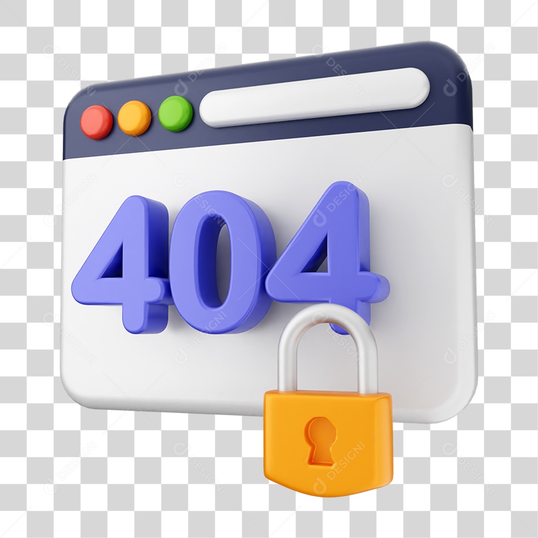 Elemento 3D Segurança na Internet PNG Transparente