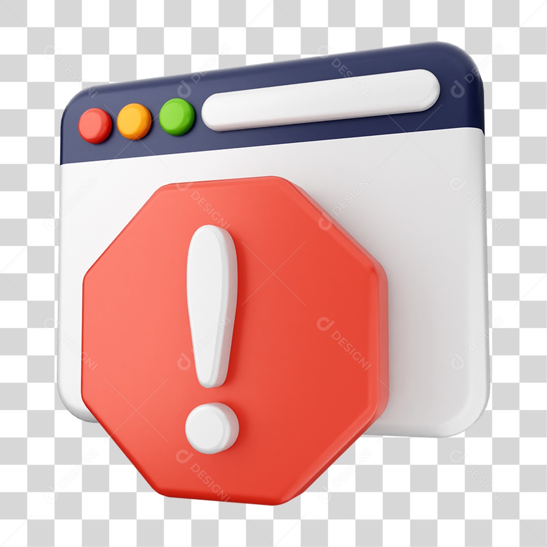 Elemento 3D Segurança na Internet PNG Transparente