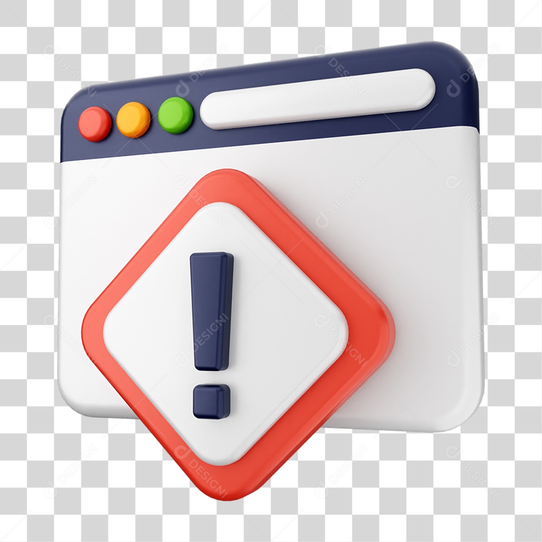 Elemento 3D Segurança na Internet PNG Transparente