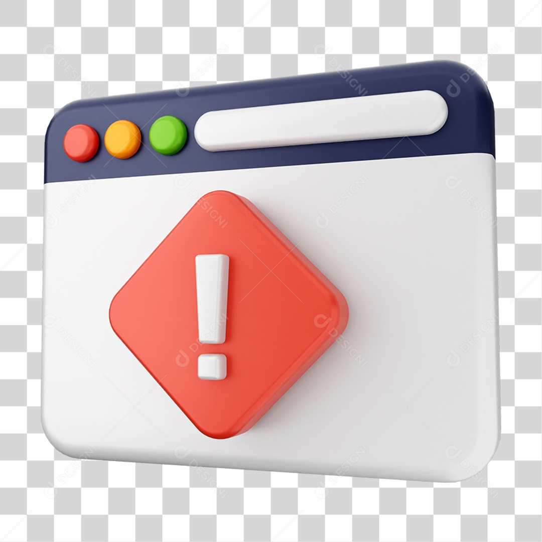 Elemento 3D Segurança na Internet PNG Transparente