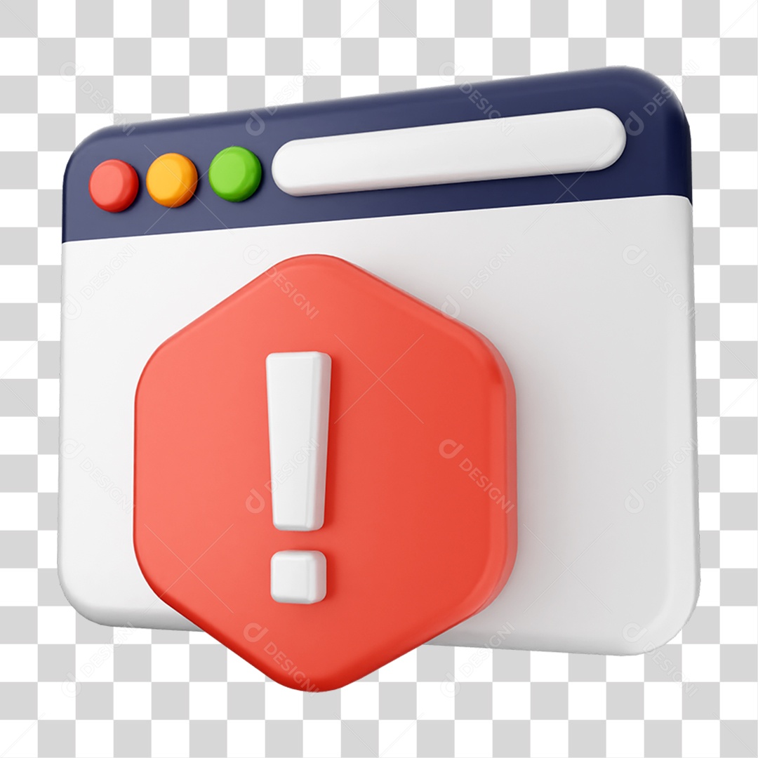 Elemento 3D Segurança na Internet PNG Transparente