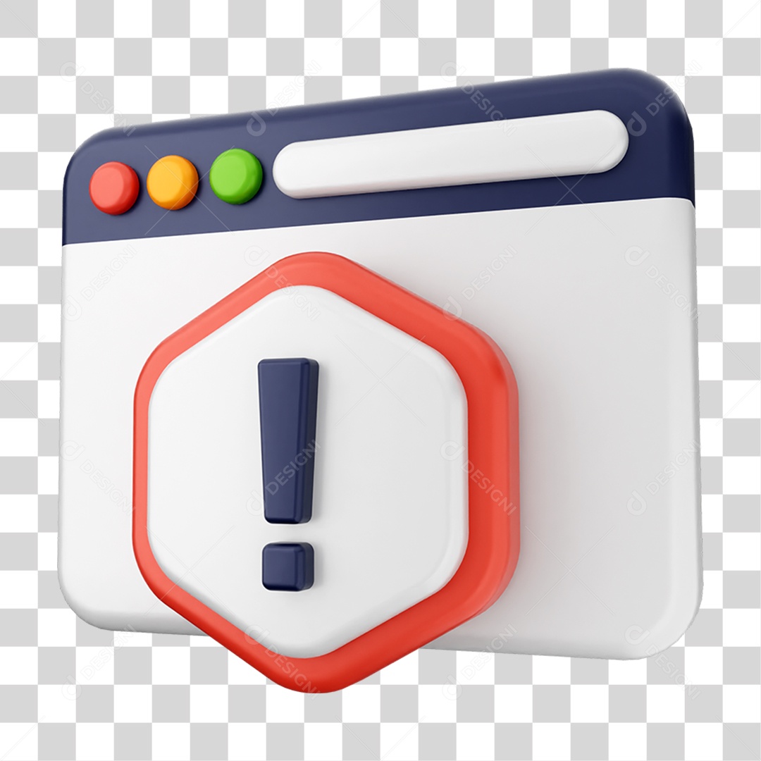 Elemento 3D Segurança na Internet PNG Transparente