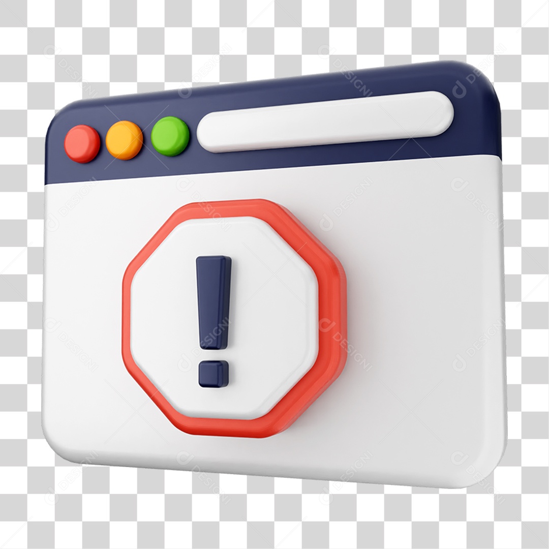 Elemento 3D Segurança na Internet PNG Transparente