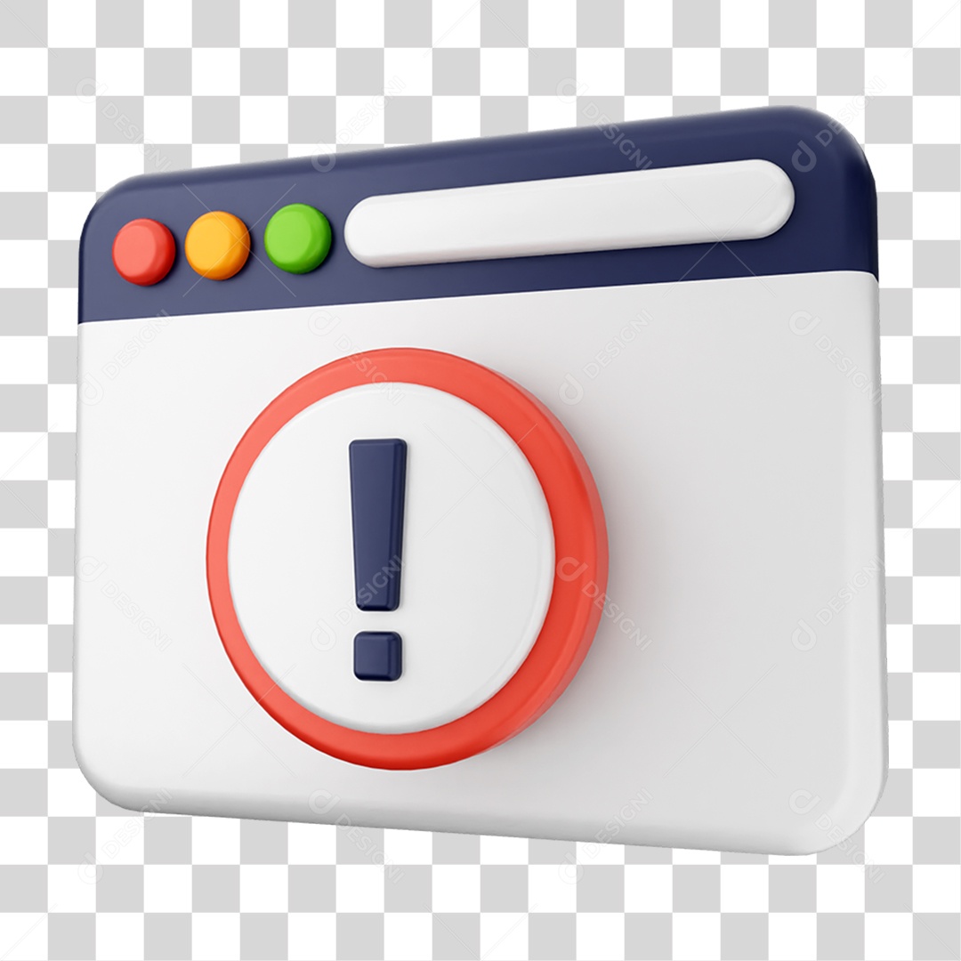 Elemento 3D Segurança na Internet PNG Transparente