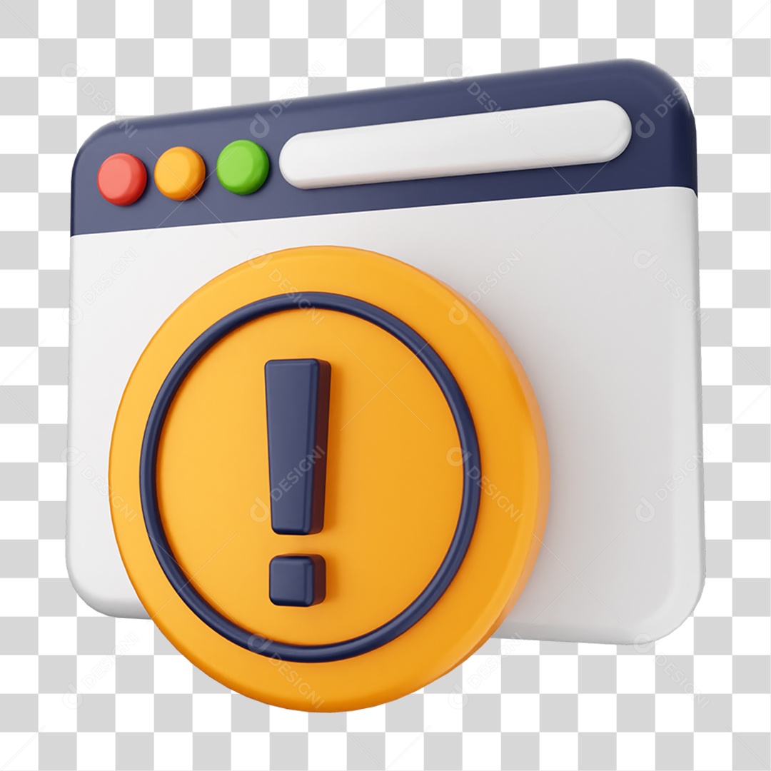 Elemento 3D Segurança na Internet PNG Transparente