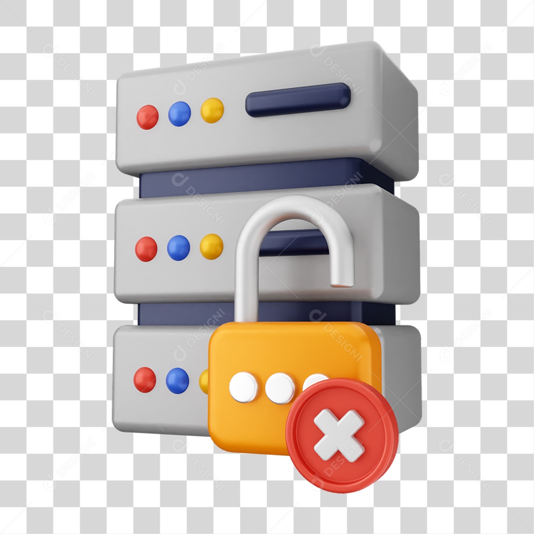 Elemento 3D Segurança na Internet PNG Transparente