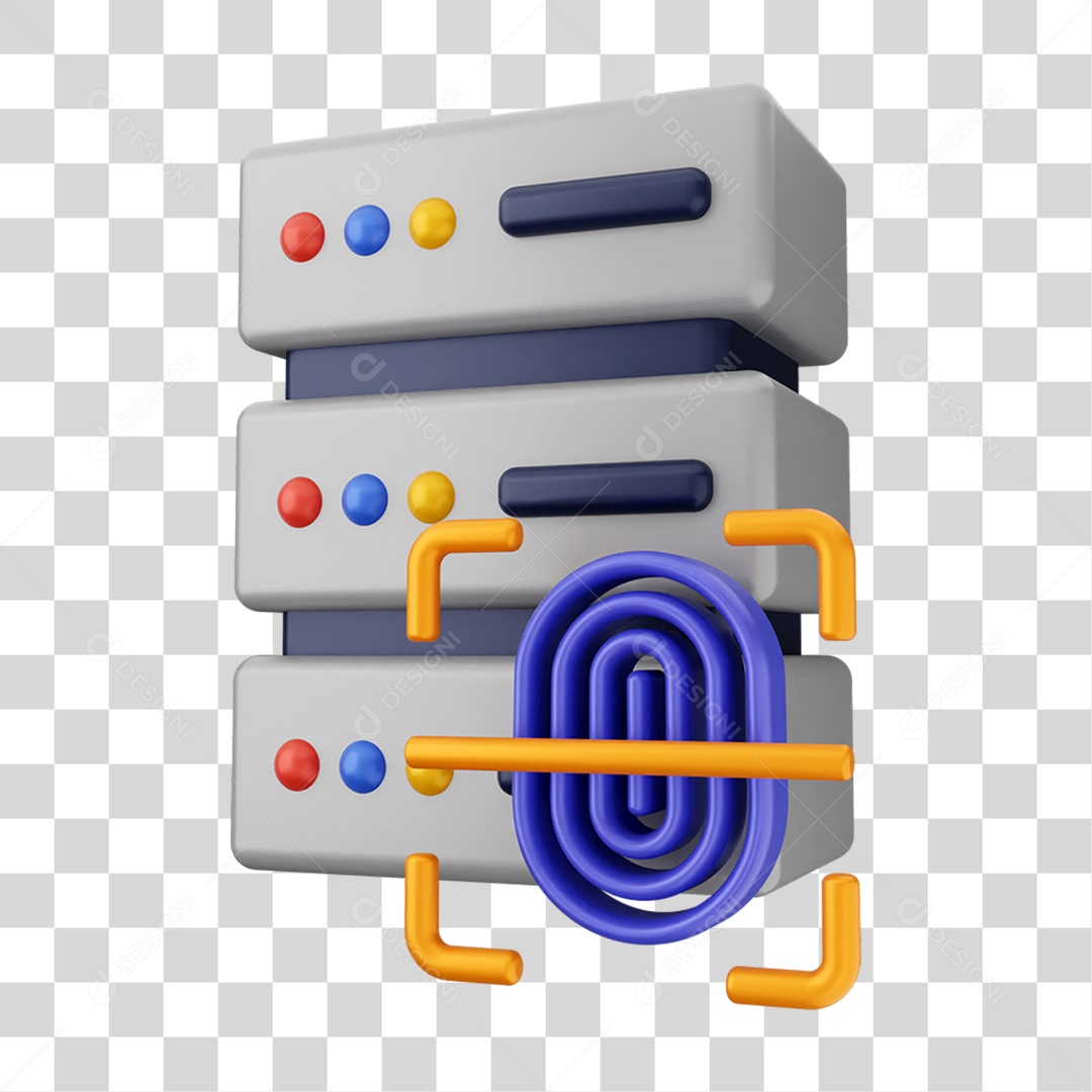 Elemento 3D Segurança na Internet PNG Transparente