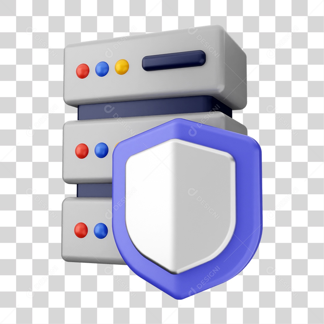 Elemento 3D Segurança na Internet PNG Transparente