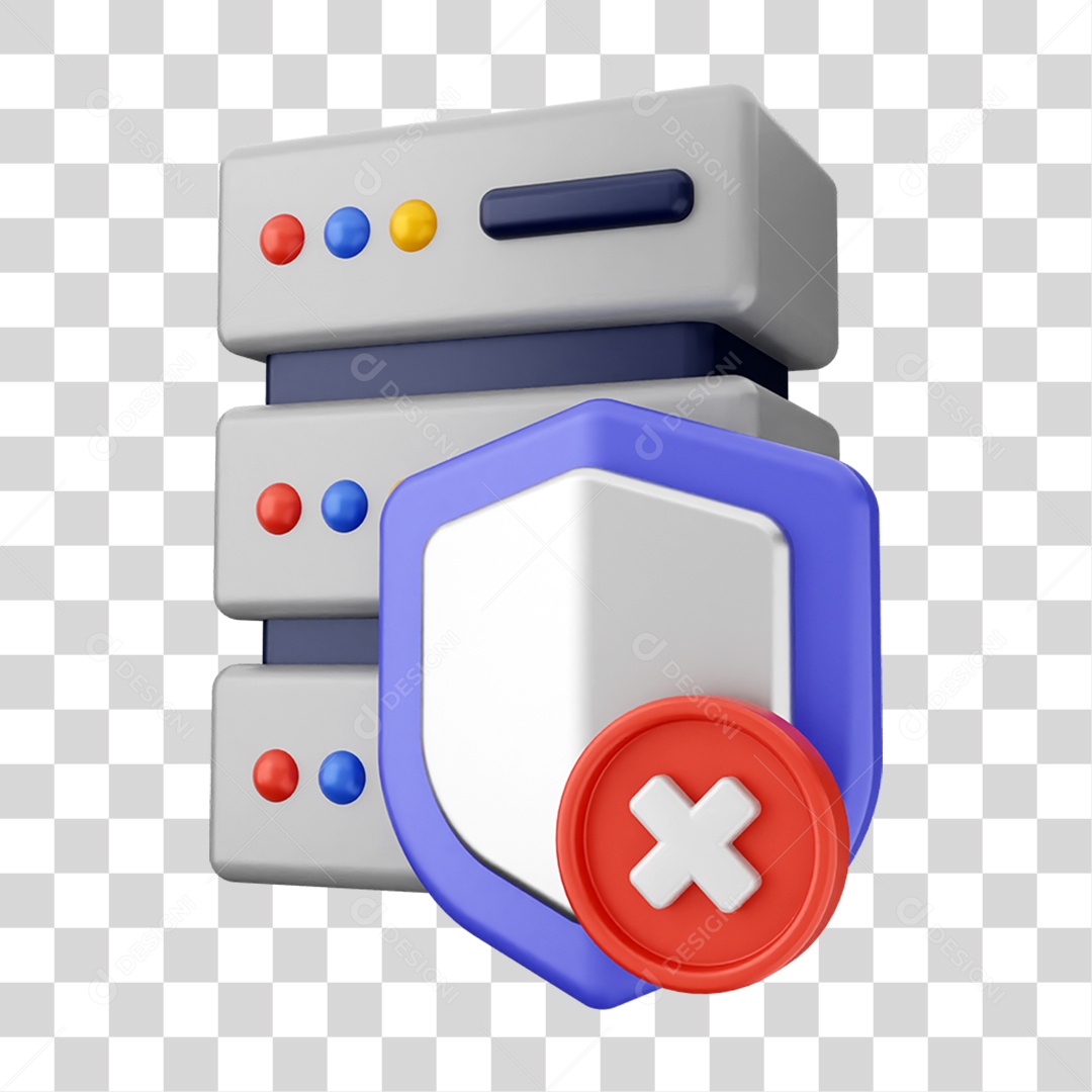 Elemento 3D Segurança na Internet PNG Transparente