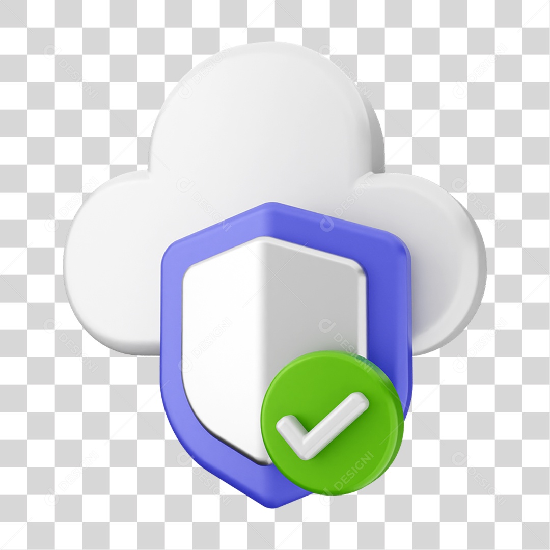 Elemento 3D Segurança na Internet PNG Transparente