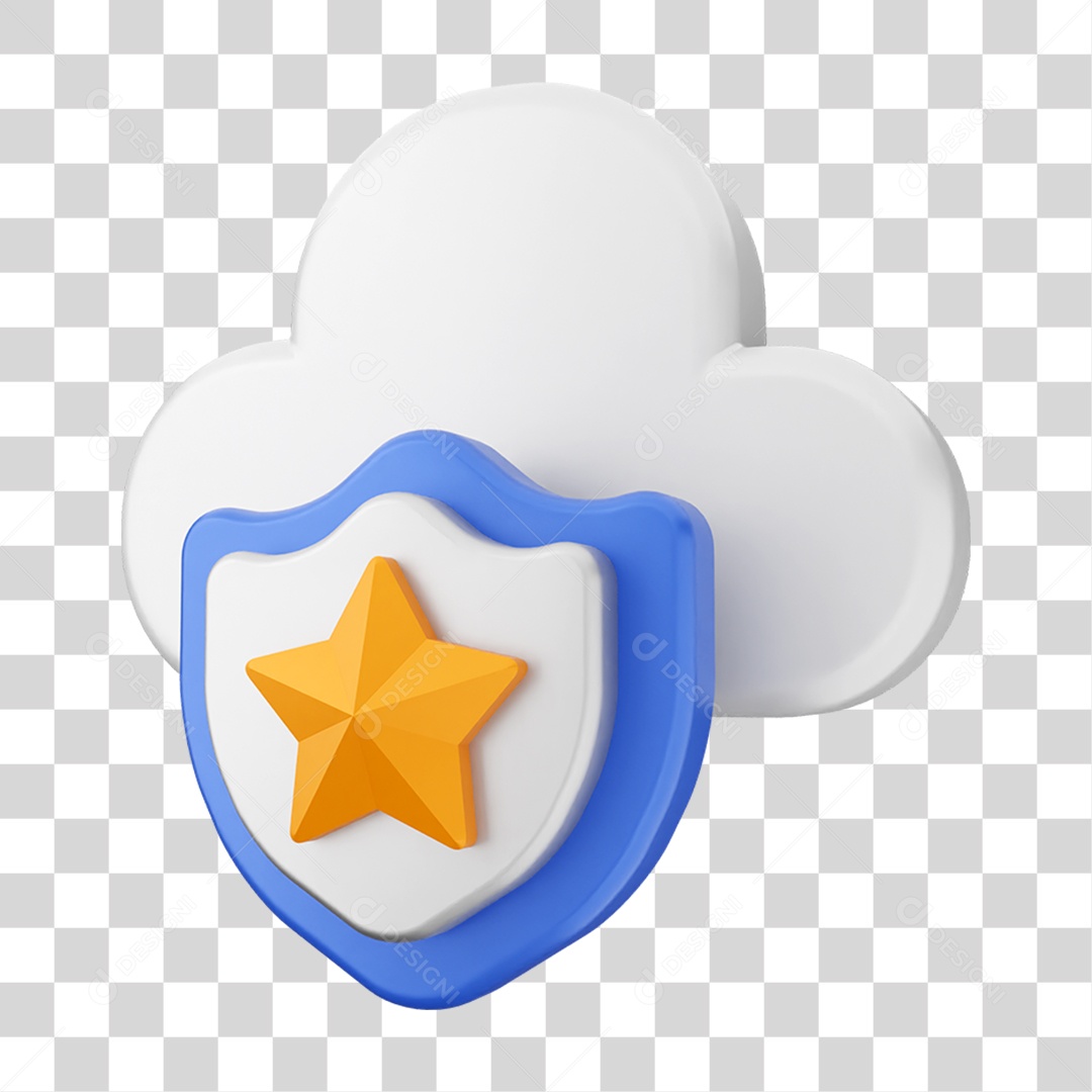 Elemento 3D Segurança na Internet PNG Transparente