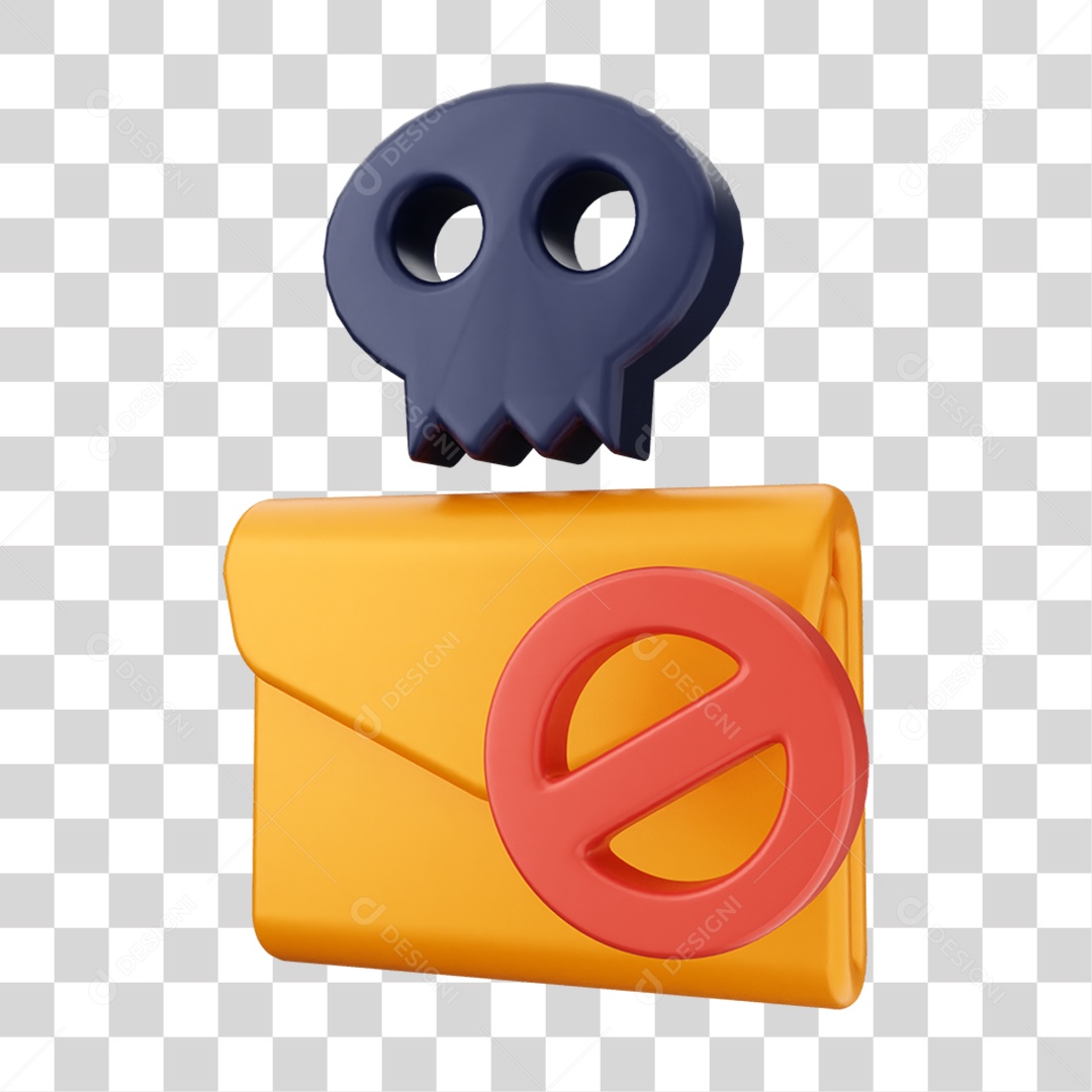 Elemento 3D Segurança na Internet PNG Transparente