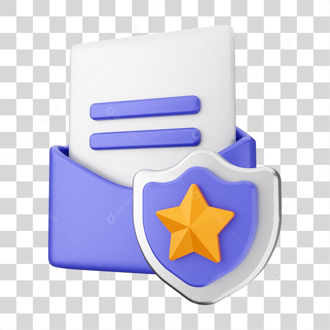 Elemento 3D Segurança na Internet PNG Transparente