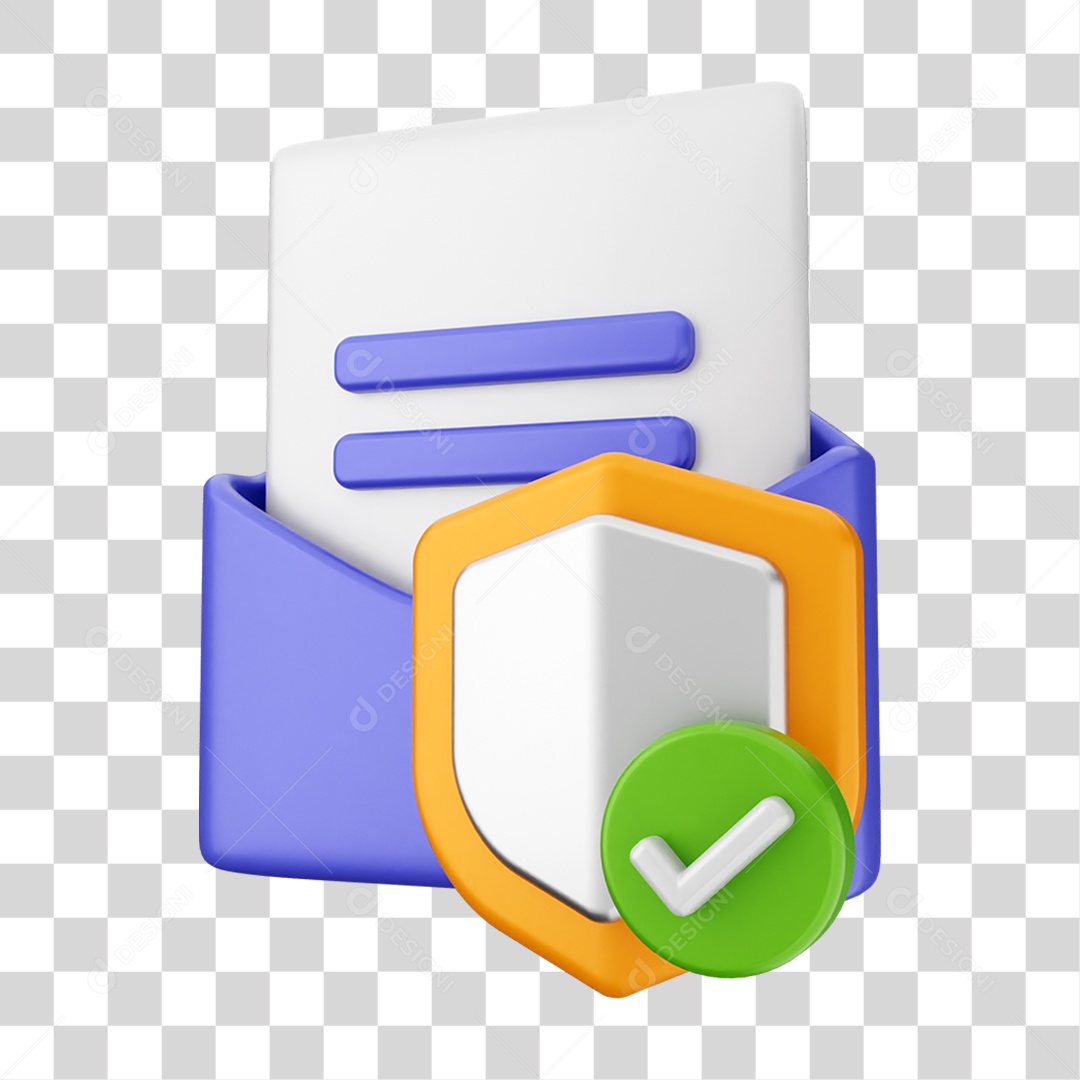 Elemento 3D Segurança na Internet PNG Transparente