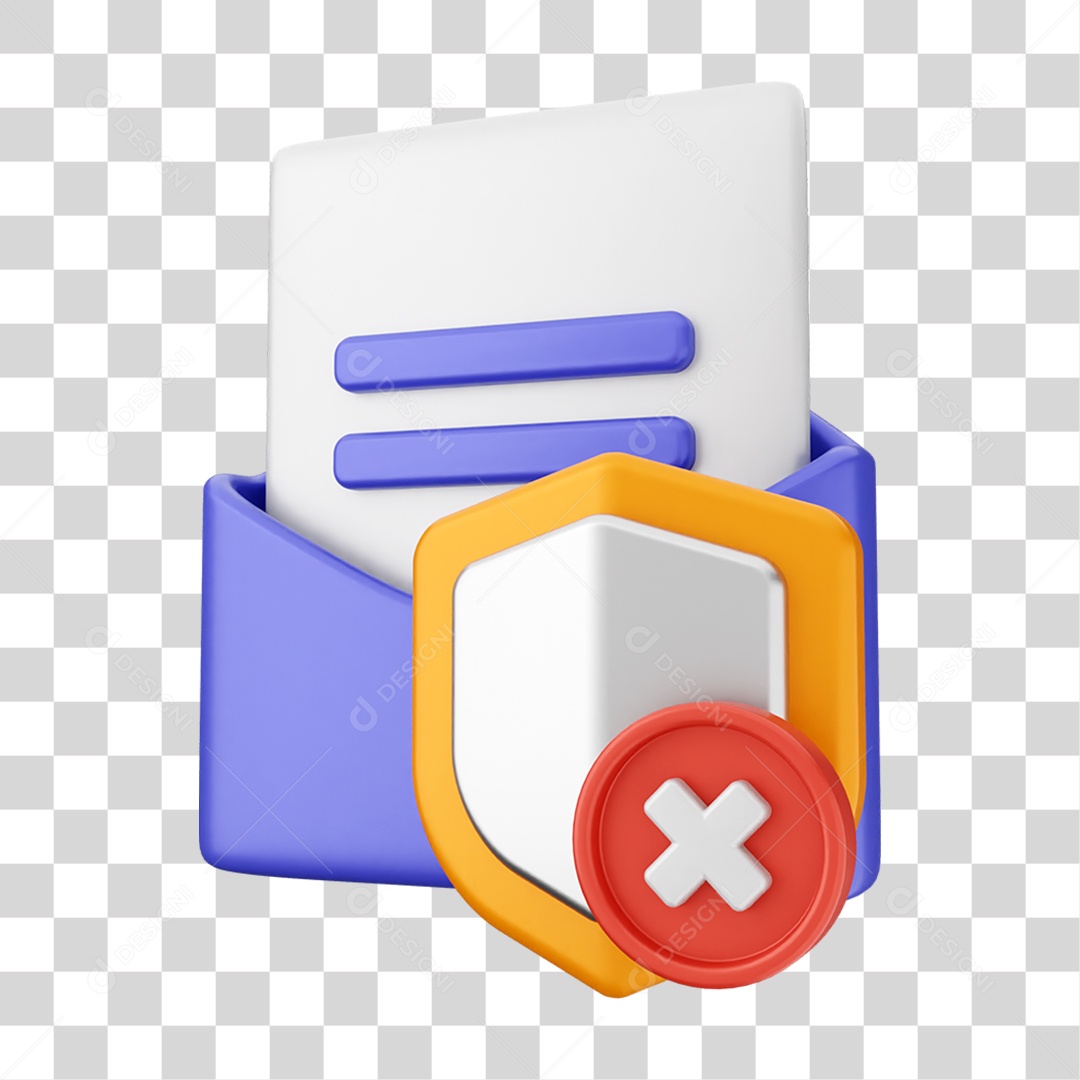 Elemento 3D Segurança na Internet PNG Transparente